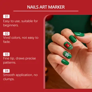 Rotulador para uñas de Navidad con punta fina para diseños DIY detallados