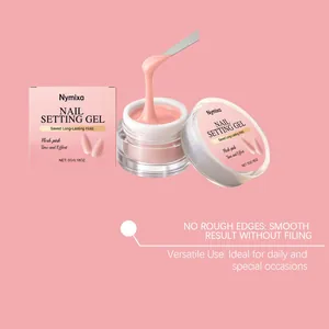 Gel fijador de uñas Nymixa rosa carne para resultados suaves y profesionales sin limar
