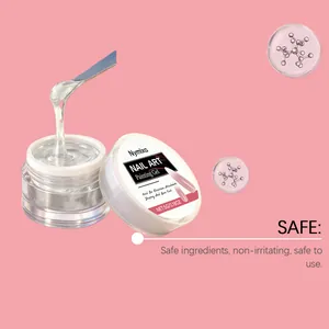 Close-up of Nymixa clear nail art gel showing smooth texture and spatula applicator