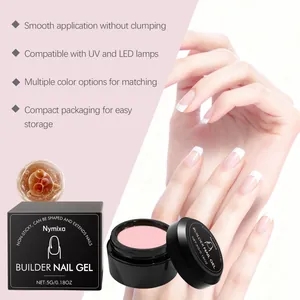 Vista detallada del gel constructor no pegajoso de Nymixa para extensiones de uñas