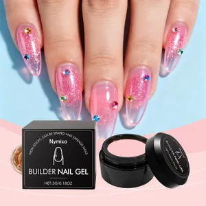 Nymixa Gel de Extensión de Uñas No Pegajoso 5g Profesional DIY Builder Gel para Manicura Forma Secado Rápido Natural
