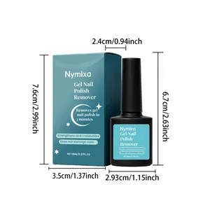Detailed view of Nymixa gel nail polish remover with precise size dimensions shown