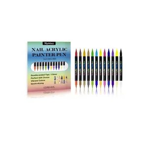 Set di 24 pennarelli acrilici per unghie a doppia punta Nymixa per nail art