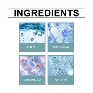 Detailed view of gel nail polish remover ingredients including Aqua and Glycerin.