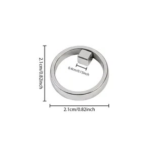 Detailed view of a circular cat eye nail magnet with dimensions in cm and inches