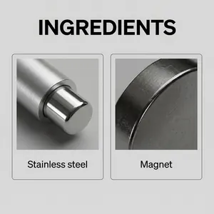 Detail of 3-in-1 cat eye nail magnet pen showing stainless steel and magnet materials