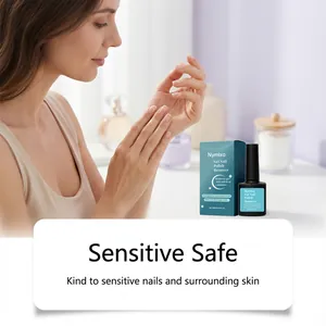 Detailed close-up of Nymixa gel nail polish remover suitable for sensitive nails and skin