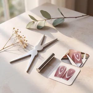 Dual-Head Neodymium Metal Cat Eye Magnet Nail Art Tool For French Manicure Professional DIY Salon Quality Decoration