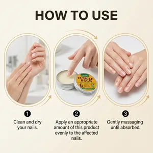 Lanisca cuticle balm usage steps showing application on fingernails for healthy growth