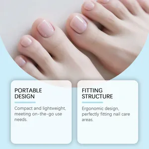 Makroansicht gesunder rosa Zehennägel, die Ergebnisse des Nagelpflegewerkzeugs zeigen