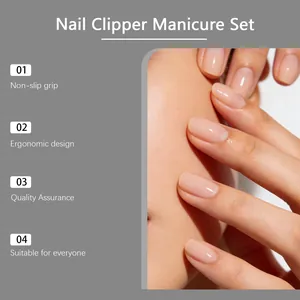 Detailansicht gesunder manikürter Nägel für ein tragbares Nagelknipser-Set