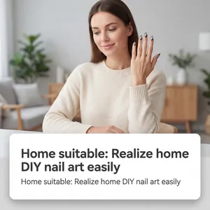 Caucasian woman showcasing professional cat-eye nail art for easy home DIY beauty