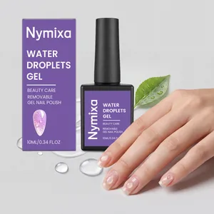 Nymixa 3D Water Droplet Gel Nail Polish Transparent Stereoscopic Raindrop Design Top Coat For Manicure Nail Art DIY