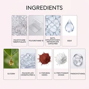 Lista detallada de ingredientes para pegatinas de gel con glicerina y óxidos de hierro