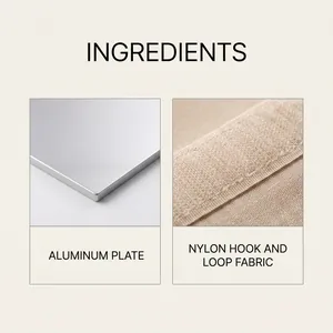 Detailed view of toe corrector ingredients featuring aluminum plate and nylon fabric