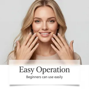 Détail de l'effet ongle gel goutte d'eau avec application facile pour débutants