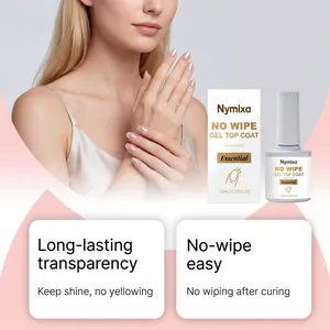 Λεπτομέρεια Nymixa No Wipe Gel Top Coat με λάμψη μεγάλης διάρκειας και διαφάνεια.