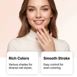 Close-up of a model showcasing vibrant colors and smooth gel polish application.