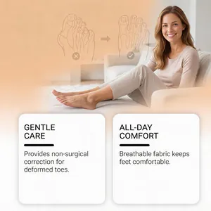 Detailed view of breathable toe corrector providing non-surgical correction for feet
