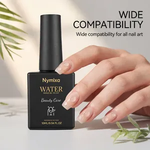 Détail du top coat gel Nymixa Water Droplet montrant un effet d'art d'ongle en 3D réaliste