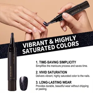 Stylo de vernis à ongles gel pailleté pour une manucure professionnelle vive et durable