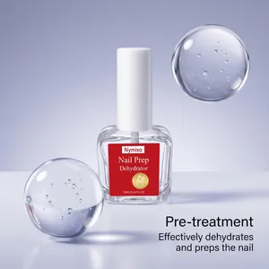 Detailed view of Nymixa Nail Prep Dehydrator bottle with effective nail prep text