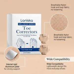 Detail view of Laniska toe corrector showing breathable nylon and aluminum support plate
