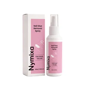 Spray dissolvant de colle à ongles Nymixa pour gel solide, flacon de 50ml avec boîte