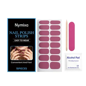 Nymixa Semi-Gehärtete Gel Nagelstreifen Magenta Wasserdicht Langlebig Salon Qualität DIY Nagelkunst Aufkleber Set