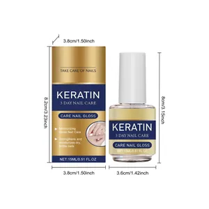 Keratin-Nagelpflegeöl Abmessungen von Flasche und Verpackung in cm und Zoll