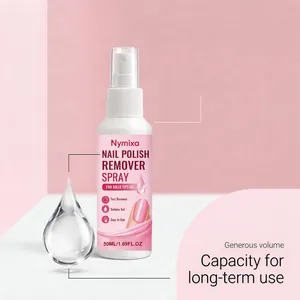 Nahaufnahme des Nymixa Nagellackentferner-Sprays mit 50 ml Volumen und Texturdetails.