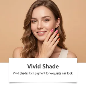 Close-up of vibrant multi-color nail gel pen application on nails for smooth look