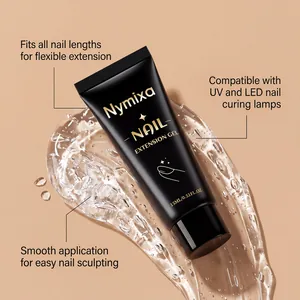 Gel de extensión de uñas transparente profesional con textura suave para lámparas UV/LED.