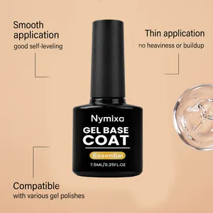 Λεπτομερής προβολή του Nymixa gel base coat με λεία υφή και λεπτή εφαρμογή