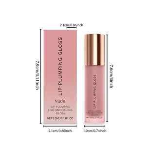 Επαγγελματική λεπτομερής προβολή του lip gloss για όγκο και της συσκευασίας του προϊόντος