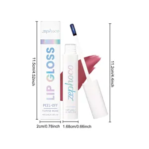 Lucidalabbra peel-off colore Toffee Rose, 4 ml peso netto con dimensioni dettagliate.