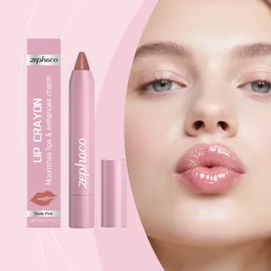 Gros plan professionnel du crayon à lèvres velours zephoco longue tenue en nude pink