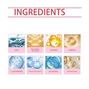 Detailed view of ingredients for peel-off lip stain including sodium hyaluronate