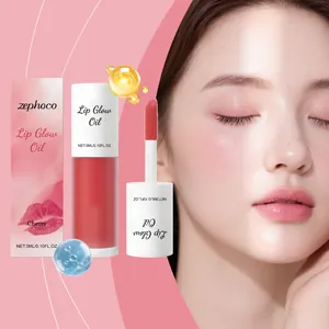 Zephoco Cherry Lip Glow Oil Detail mit feuchtigkeitsspendender Textur und Glanz-Makeup