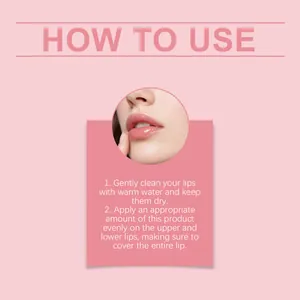 Detailed English instructions on how to apply the pink matte velvet lip gloss pen