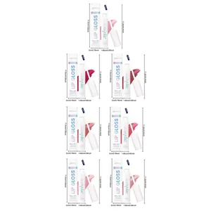 Gedetailleerde afmetingen en maattabel voor Zephoco peel-off lipgloss in diverse tint