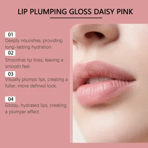 Λεπτομέρεια του εφέ lip gloss daisy pink για πιο γεμάτα και ενυδατωμένα χείλη!