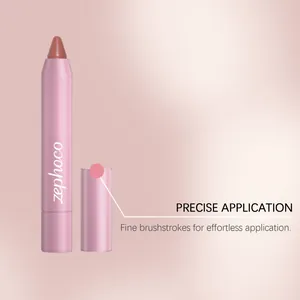 Detail view of zephoco nude pink velvet matte lip liner pencil for precise application
