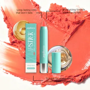 Lápiz labial naranja coral hidratante de larga duración para unos labios vibrantes
