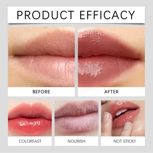 Efficacy comparison of moisturizing honey lip balm showing before and after lip care results.
