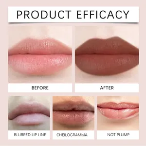 Rouge à lèvres liquide mat marron montrant l'efficacité du produit avant et après