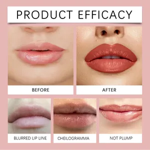 Vorher-Nachher-Vergleich des Peel-off-Lippengloss mit natürlichem Pigment und Finish
