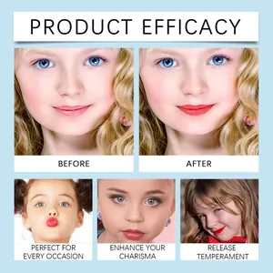 Kids moisturizing colored lip glaze set efficacy and effect demonstration on children's lips