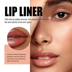 Detail of peel-off lip liner with hyaluronic acid and vitamin E for plump lips
