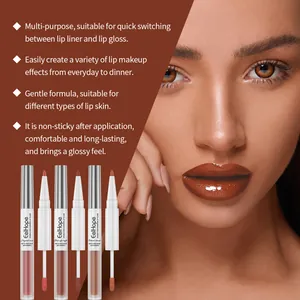 EELHOPE Set professionale matita labbra e gloss 2-in-1 per una finitura labbra lucida